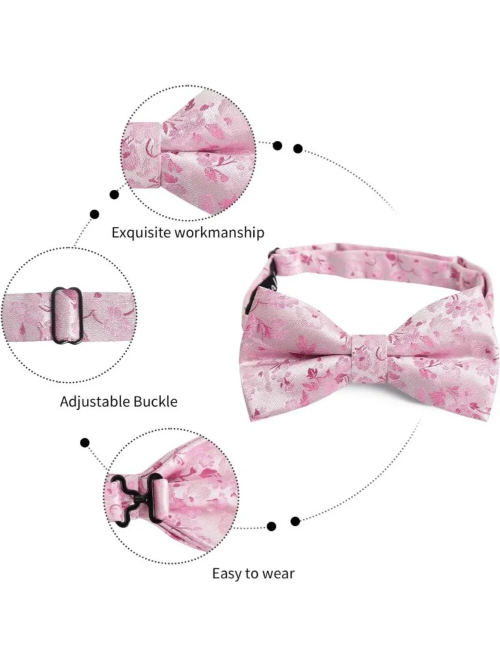 Stylish Men's 3-Piece Floral Bow Tie Set with Cufflinks - Perfect for Weddings